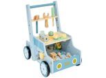 My Baby Lou Lauflernwagen , Blau, Naturfarben, Weiß, Hellgrau, Hellblau, Hellgrün, Hellgelb, Dunkelgelb , Holz, Kunststoff , Schima , Sperrholz , 29.5x46x40 cm , EN 71 , Spielzeug, Holzspielzeug