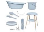 Bebe Jou Babybadeset , Blau, Hellblau , Kunststoff , 7-teilig , 79.5x40x46 cm , Pflegen, Baden, Babybadewannen