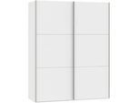 Carryhome Schwebetürenschrank , Weiß , Holzwerkstoff , 2 Fächer , 203x195x65 cm , erweiterbar, Beimöbel erhältlich, umfangreiches Zubehör erhältlich, in verschiedenen Größen erhältlich, in verschiedenen Holzdekoren erhältlich, individuell planbar , Schlafzimmer, Komplette Schlafzimmer und Serien, Schlafzimmerserien