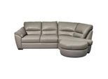 Livetastic Ecksofa , Grau , Leder , Kombination Echtleder/Lederlook , Ottomane rechts, L-Form , 273x194 cm , Made in Eu , Lederauswahl, seitenverkehrt erhältlich, Hocker erhältlich , Wohnzimmer, Sofas & Couches, Wohnlandschaften, Ecksofas