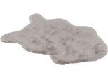Fellteppich "Tender" Gr. 41, silber (silberfarben), B:60cm H:26mm L:90cm, Kunstfaser, SCHÖNER WOHNEN-KOLLEKTION, Teppiche, Fellteppich, weich durch Microfaser, Kaninchenfell Haptik, Kunstfell, waschbar