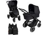 ABC Design Kinderwagenset , Schwarz , Textil , 63x118x95.5 cm , EN 1888 , Baby on Tour, Kinderwagen, Kombikinderwagen