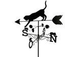 Wetterfahne Katze , Schwarz , Metall , 40x170x50 cm , Dekoration, Skulpturen & Dekoobjekte, Dekoobjekte