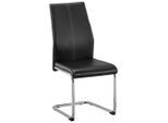 Carryhome Schwingstuhl, Schwarz, Chrom, Metall, Textil, Uni, Rundrohr, C-Form, 44x96x57 cm, ISO 9001, Esszimmer, Stühle, Esszimmerstühle, Schwingstühle