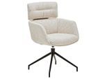 Dieter Knoll Armlehnstuhl , Schwarz, Beige , Metall, Textil , Drehkreuz , 62x92x66 cm , Lederauswahl, Stoffauswahl, Sitzfläche 360° drehbar , Esszimmer, Stühle, Polsterstühle