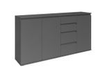 Boxxx Sideboard Brest, Anthrazit, Kunststoff, 2 Fächer, 4 Schublade(n) Schubladen, 160x84x35 cm, Typenauswahl, stehend, in verschiedenen Größen erhältlich, Wohnzimmer, Kommoden & Sideboards, Sideboards