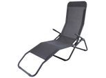 Xora Garten-Relaxliege , Anthrazit, Braun , Metall, Textil , 58x96x145 cm , klappbar , Gartenmöbel, Gartenliegen, Sonnenliegen