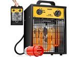 MASKO® Elektroheizer Heizlüfter Bauheizer mit integriertem Thermostat elektrisch Heizgerät mit 3 Heizstufen Heizgebläse für Innen- und Außeneinsatz Überlastschutz Elektroheizgebläse