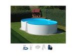 Achtformpool KONIFERA "MONACO 1", weiß, B:350cm H:120cm L:540cm, Schwimmbecken, Höhe 120 cm, in versch. Größen