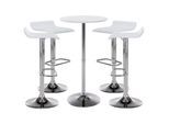 CLP Bartisch-Set Esberg I Runder Stehtisch Und 4X Barhocker Mit Kunstleder-Bezug