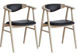 Holzstuhl HAMMEL FURNITURE "Findahl by Hammel Tradition", beige (natur, eiche, weißpigmentiert lack, schwarz), B:56,5cm H:77cm T:56,5cm, Leder, Massivholz, Stühle, Holzstuhl, Massivholz, mit Sitz und Rückenpolster aus Leder