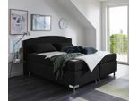 Boxspringbett "Amsterdam in den Breiten 160x200, 180x200cm & 200x200cm", schwarz, B:175cm L:210cm, WESTFALIA SCHLAFKOMFORT, Komplettbetten, Boxspringbett
