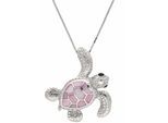 Kette mit Anhänger FIRETTI "Schmuck Geschenk Silber 925 Halsschmuck Halskette Schildkröte", rosa (silber, 925, rosa), Halsketten, Damen, Silber 925 (Sterlingsilber), L: 45 B: 1mm, mit Perlmutt, B:1mm