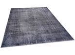 Teppich GINO FALCONE "Rachele GF-085", grau (dunkelgrau), B:190cm H:6mm L:290cm, Polyester, Teppiche, Teppich, Kurzflor, Orient-Optik, Vintage Design