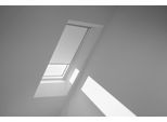 Verdunklungsrollo VELUX "DKL 1025S", weiß (weiß, weiß), U10, stufenlos positionierbar, Polyester, Rollos, Verdunklungsrollo, Stoff weiß mit weißen Führungsschienen & Griffleiste
