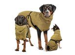 Rudelkönig Hundebademantel Größe XL in Khaki Hund Bademantel Baumwolle saugstark schnelltrocknend weich waschbar