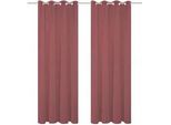 Ösenvorhang , Beere , Textil , Uni , 140x245 cm , Leinenoptik , Heimtextilien, Vorhänge, Fertigvorhänge, Ösenvorhänge