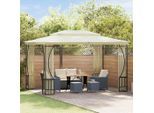 vidaXL Pavillon mit Netz 300x400x265 cm Creme