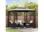 vidaXL Pavillon mit Netz 300x300x265 cm Anthrazit