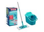 Leifheit Bodenwischer , Türkis, Weiß , Kunststoff , 33x148 cm , ergonomischer Griff, rutschfester Griff, flexibler Schwenkhals, hohe Saugfähigkeit ,