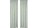 Fertigvorhang , Salbeigrün , Textil , Uni , 140x225 cm , für Stange und Schiene geeignet, mit Kombiband , Heimtextilien, Vorhänge, Fertigvorhänge