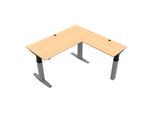 STIER Elektrisch höhenverstellbarer Eck-Schreibtisch 501-23 180x180cm Buche mel. 68-120cm (905470)