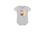 Body LOGOSHIRT "Unser Sandmännchen - Mond", Mädchen, Gr. 50/56, EURO-Größen, grau (grau, meliert), 93% Baumwolle, 7% Elasthan, bedruckt, meliert, kurz, Bodys Body, mit lizenziertem Print