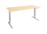 Schäfer Shop Genius Schreibtisch AERO FLEX, elektrisch höhenverstellbar, Rechteck, T-Fuss, B 1600 x T 800 x H 620-1280 mm, Ahorn/weissalu