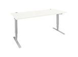 Schäfer Shop Genius Schreibtisch AERO FLEX, elektrisch höhenverstellbar, Rechteck, T-Fuss, B 1600 x T 800 x H 620-1280 mm, weiss/weissalu