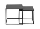 Boxxx Satztisch, Schwarz, Metall, Holzwerkstoff, 2-teilig, quadratisch, Flachrohr, 40x40x40 cm, Bsci, einfacher Aufbau, Wohnzimmer, Wohnzimmertische, Satztische