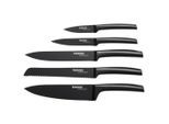 Homeware Profession. Messerset, Schwarz, Metall, 5-teilig, Lfgb, Klinge antihaftbeschichtet, Kochen, Küchenmesser, Messersets