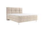 Esposa Boxbett, Beige, Metall, H3, 7-Zonen, Höhe ca. 20 cm, 180x200 cm, Bettkasten, gepolstertes Kopfteil, Stoffauswahl, Topper durchgehend, in verschiedenen Größen erhältlich, Topperauswahl, Schlafzimmer, Betten, Doppelbetten