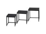 Mid.you Satztisch , Anthrazit , Metall, Holzwerkstoff , 3-teilig , quadratisch , eckig , einfacher Aufbau , Wohnzimmer, Wohnzimmertische, Beistelltische