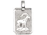 Sternzeichenanhänger JOBO "Anhänger Sternzeichen", silber 925, Schmuckanhänger, Damen, Steinbock, Silber 925 (Sterlingsilber), 925 Silber rhodiniert achteckig