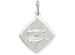 Sternzeichenanhänger JOBO "Anhänger Sternzeichen", silber 925, Schmuckanhänger, Damen, Fische, Silber 925 (Sterlingsilber), 925 Silber rhodiniert viereckig