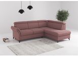 Ecksofa SIT & MORE "Glendale, L-Form", rosa (aubergine), B:247cm H:84cm T:193cm, 100% Polyester, Sofas, Ecksofa, inkl. Kopfteilverstellung, wahlweise mit Vorziehsitz und Bettkasten