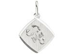 Sternzeichenanhänger JOBO "Anhänger Sternzeichen", silber 925, Schmuckanhänger, Damen, Skorpion, Silber 925 (Sterlingsilber), 925 Silber rhodiniert viereckig
