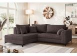Ecksofa OTTO HOME "LEEVKE Design-Sofa mit Ottomane rechts/links bestellbar, Breite 232 cm", braun, B:232cm H:80cm T:190cm, 83% Polyester, 17% Nylon, Sofas, Ecksofa, in vielen modernen Farben erhältlich, belastbar bis 480 kg