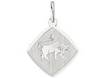 Sternzeichenanhänger JOBO "Anhänger Sternzeichen", silber 925, Schmuckanhänger, Damen, Stier, Silber 925 (Sterlingsilber), 925 Silber rhodiniert viereckig