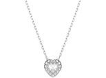Kette mit Anhänger SWAROVSKI "Schmuck Geschenk Ariana Grande Halskette Herz", silber (metallfarben, kristallweiß), Halsketten, Damen, Metall, L: 38, mit Swarovski Kristall