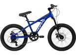 Mountainbike HUFFY "Korros 20-Zoll Hardtail Mountainbike mit 6 Gängen" Gr. 28, blau, Fahrräder, Kinder, 28cm, 20 Zoll (50,80cm) hinten: 20 Zoll (50,80cm)
