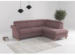 Ecksofa HOME AFFAIRE "Glendale, L-Form", aubergine, B:247cm H:84cm T:193cm, 100% Polyester, Sofas, Ecksofa, inkl. Kopfteilverstellung, wahlweise mit Vorziehsitz und Bettkasten