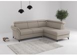 Ecksofa SIT & MORE "Glendale, L-Form", beige (taupe), B:247cm H:84cm T:193cm, 95% Polyester, 5% Polyamid, Sofas, Ecksofa, inkl. Kopfteilverstellung, wahlweise mit Vorziehsitz und Bettkasten
