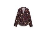 TOM TAILOR Damen Bluse mit Muster, braun, Gemustert, Gr. 40