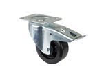 BS Rollen Lenkrolle mit Feststeller Elastikreifen schwarz Kunststoffelge Ø 125 mm (LSS420.B60.125)