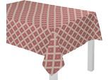 Tischdecke ADAM "Maroccan Shiraz Light" Gr. 6, rot (cherryrot), B:130cm L:220cm, Bio-Baumwolle, Tischdecken, Tischdecke, aus 100% Bio-Baumwolle