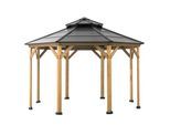 Sunjoy Pavillon Zedernholz Gazebo EGGI - 396cm x 396cm, anthrazit