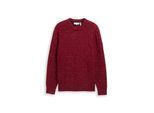 TOM TAILOR Herren Strickpullover mit Rundhalsausschnitt, rot, Meliert, Gr. M