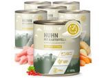 REAVET Hundenassfutter - Huhn mit Naturreis an Möhren & roten Johannisbeeren 6x800 g
