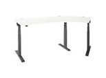 Schäfer Shop Select Winkelschreibtisch ERGO-T 2.0, elektrisch höhenverstellbar, 135° Winkel rechts, T-Fuss, B 2185 mm, weiss/anthrazit